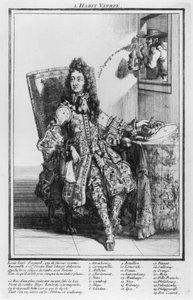 Cartone satirico che deride Luigi XIV, 1693-1705
